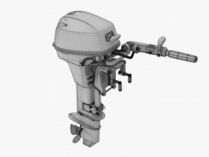 Portable Outboard Boat Motor With Tiller Modèle 3D
