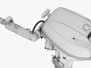 Portable Outboard Boat Motor With Tiller Modèle 3D
