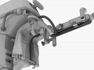 Motor de barco externo port&aacute;til com leme Modelo 3D