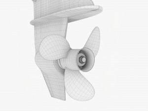 Portable Outboard Boat Motor With Tiller Modèle 3D