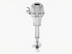Portable Outboard Boat Motor With Tiller Modèle 3D