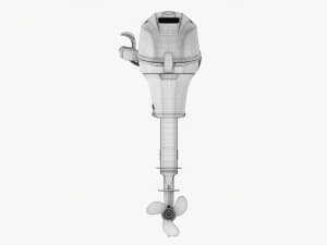 Motor de barco externo port&aacute;til com leme Modelo 3D