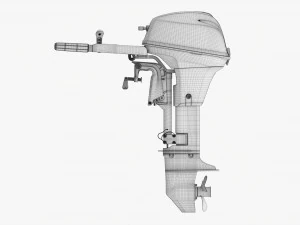 Motor de barco externo port&aacute;til com leme Modelo 3D