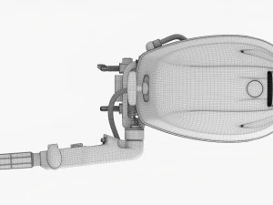 Motor de barco externo port&aacute;til com leme Modelo 3D