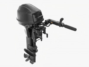 Portable Outboard Boat Motor With Tiller Used 3D Model