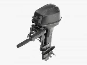 Motor de barco externo port&aacute;til com leme usado Modelo 3D