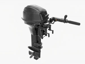 Motor de barco externo port&aacute;til com leme usado Modelo 3D