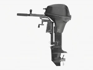 Motor de barco externo port&aacute;til com leme usado Modelo 3D