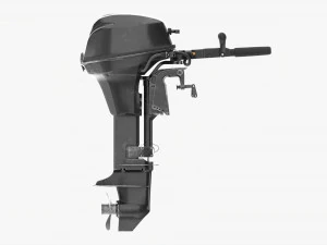Motor de barco externo port&aacute;til com leme usado Modelo 3D