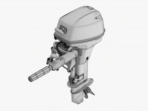 Motor de barco externo port&aacute;til com leme usado Modelo 3D