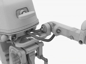 Motor de barco externo port&aacute;til com leme usado Modelo 3D