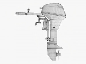 Portable Outboard Boat Motor With Tiller Used Modello 3D