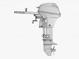 Motor de barco externo port&aacute;til com leme usado Modelo 3D