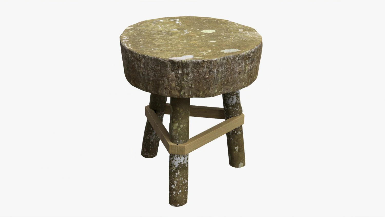 Rough Garden Wooden Table 3D Model .c4d .max .obj .3ds .fbx .stl .blend 