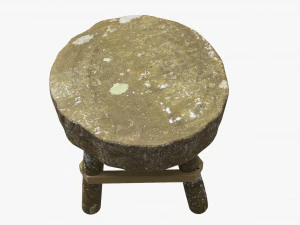 Rough Garden Wooden Table 3D Model
