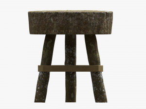 Rough Garden Wooden Table 3D Модель