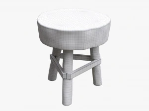 Rough Garden Wooden Table 3D Model