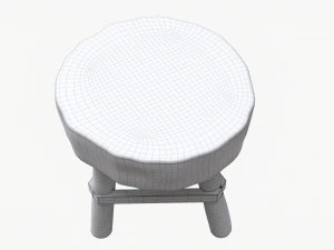 Rough Garden Wooden Table 3D Model