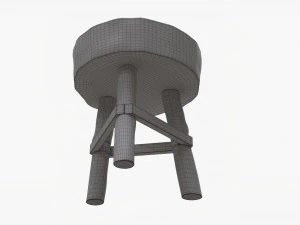 Rough Garden Wooden Table 3D Model