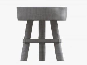 Rough Garden Wooden Table 3D Model