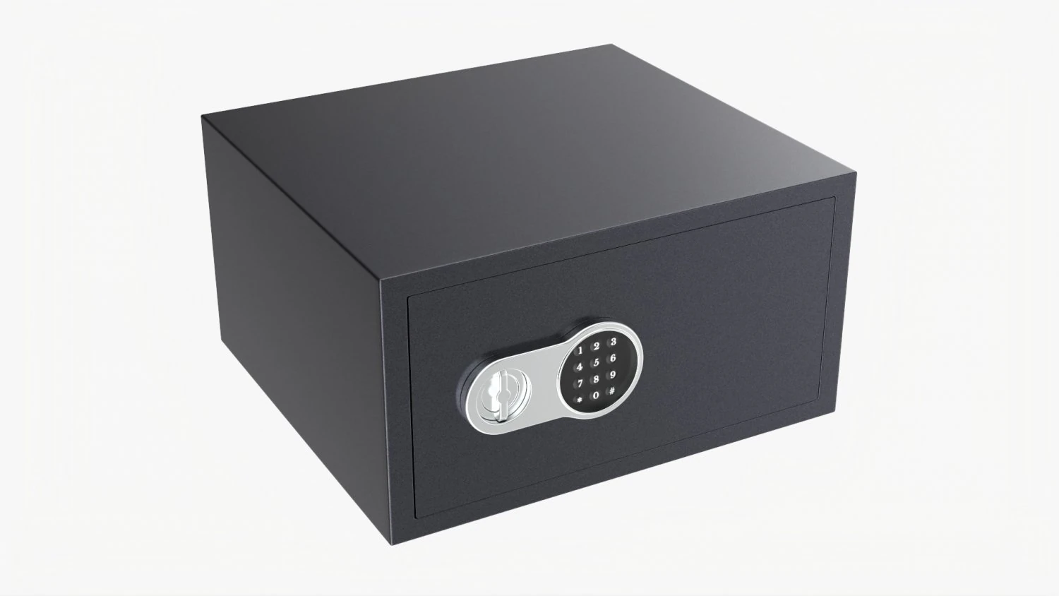 Safe Box With Digital Code Lock 3D Model .c4d .max .obj .3ds .fbx .stl .blend 