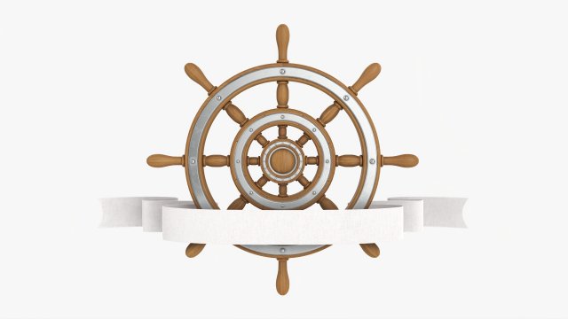 Steering Wheel With Banner 3D 模型 .c4d .max .obj .3ds .fbx .stl .blend 