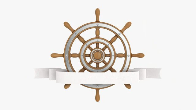 方向盘与横幅 3D 模型 .c4d .max .obj .3ds .fbx .stl .blend 