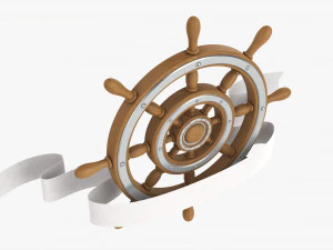 方向盘与横幅 3D 模型