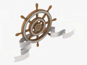 方向盘与横幅 3D 模型