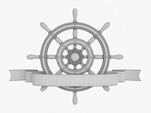 Steering Wheel With Banner 3D 模型