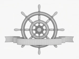 方向盘与横幅 3D 模型