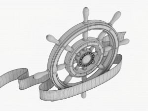 Steering Wheel With Banner 3D 模型