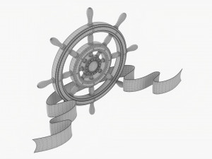 Steering Wheel With Banner 3D 模型