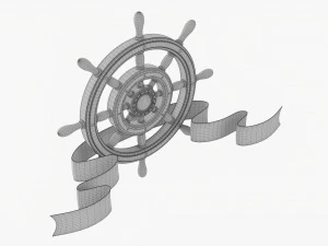 方向盘与横幅 3D 模型