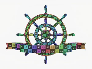 方向盘与横幅 3D 模型