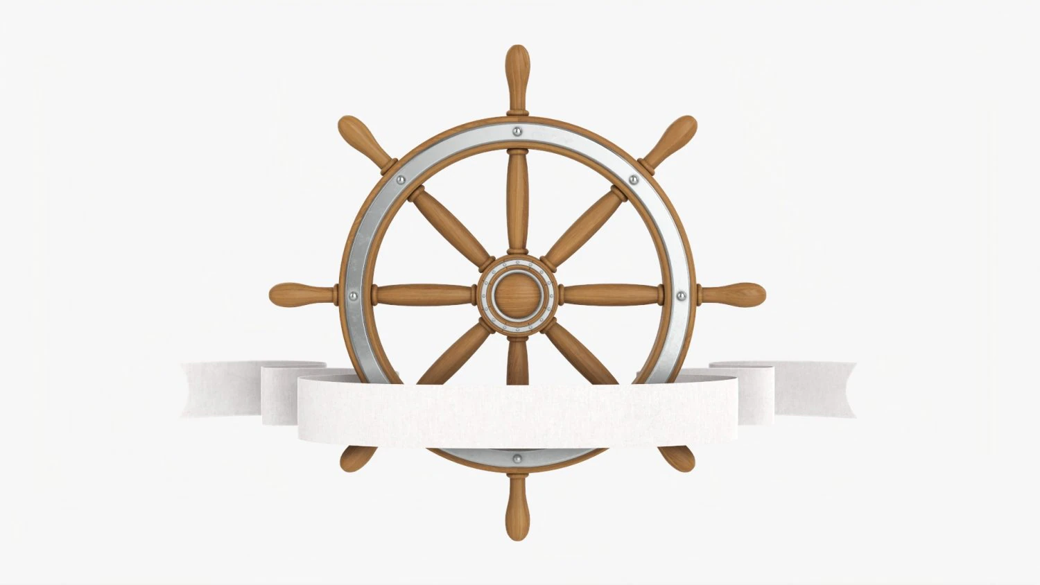 Steering Wheel With Banner 02 3D Model .c4d .max .obj .3ds .fbx .stl .blend 