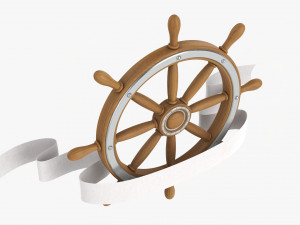 Steering Wheel With Banner 02 3D Модель