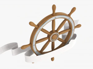 Steering Wheel With Banner 02 3D Model