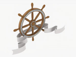 Steering Wheel With Banner 02 3D Model