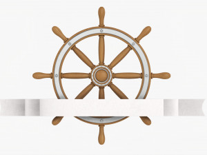 Steering Wheel With Banner 02 3D Модель