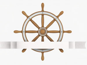 Steering Wheel With Banner 02 3D Model