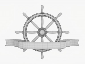 Steering Wheel With Banner 02 3D Модель