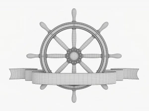 Steering Wheel With Banner 02 3D Model