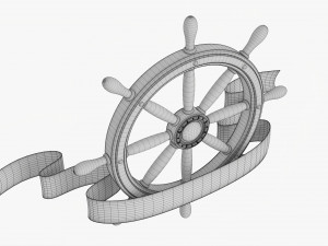Steering Wheel With Banner 02 3D Модель
