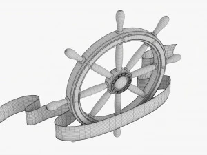 Steering Wheel With Banner 02 3D Model