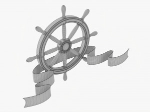 Steering Wheel With Banner 02 3D Модель