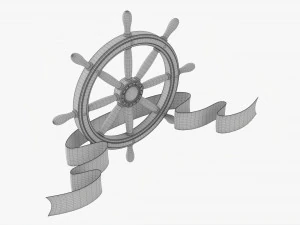 Steering Wheel With Banner 02 3D Model