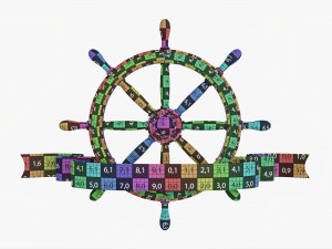 Steering Wheel With Banner 02 3D Модель