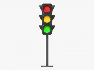 Traffic Lights On Column 3D Модель