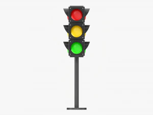 Ampel auf S&auml;ule 3D Modell